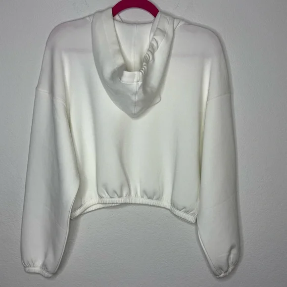 Spanx White Air Essentials Crop Pull-Over Hoodie Size M - Picture 4 of 7